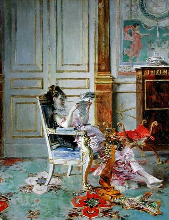 "Girl Reading in a Salon," Giovanni Boldini, 1876