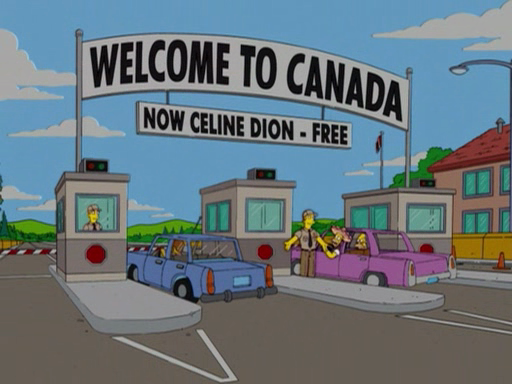 Oh, any one can miss Canada, Marge. All tucked away down there.