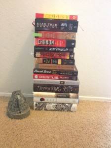 Since I was asked, and it was an obvious thing to have included, here's my To Read Pile, with the city of Gondor for scale. (the pile is now a number of books shorter)