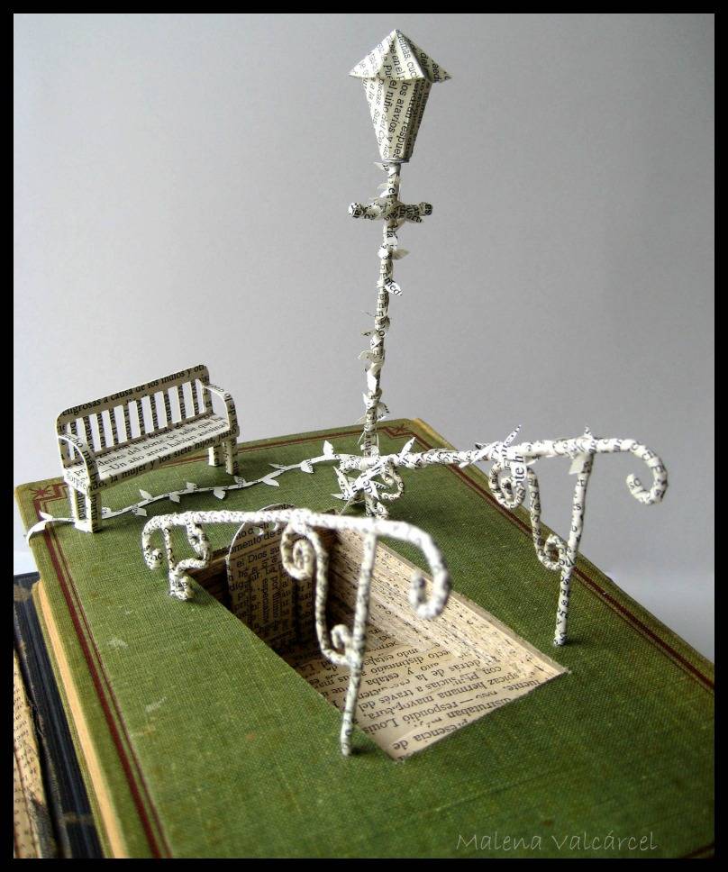 Into the Unknown book art sculpture by Malena Valcárcel