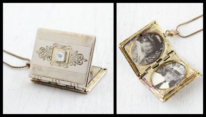 Vintage book locket from the 1950's.