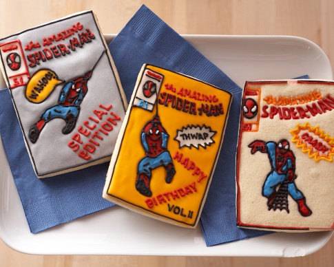 finished comic book cookies