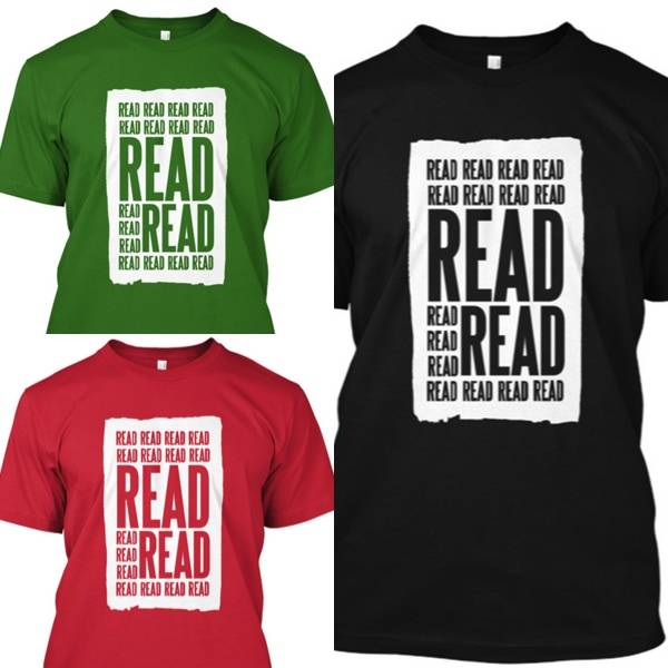 read shirt collage