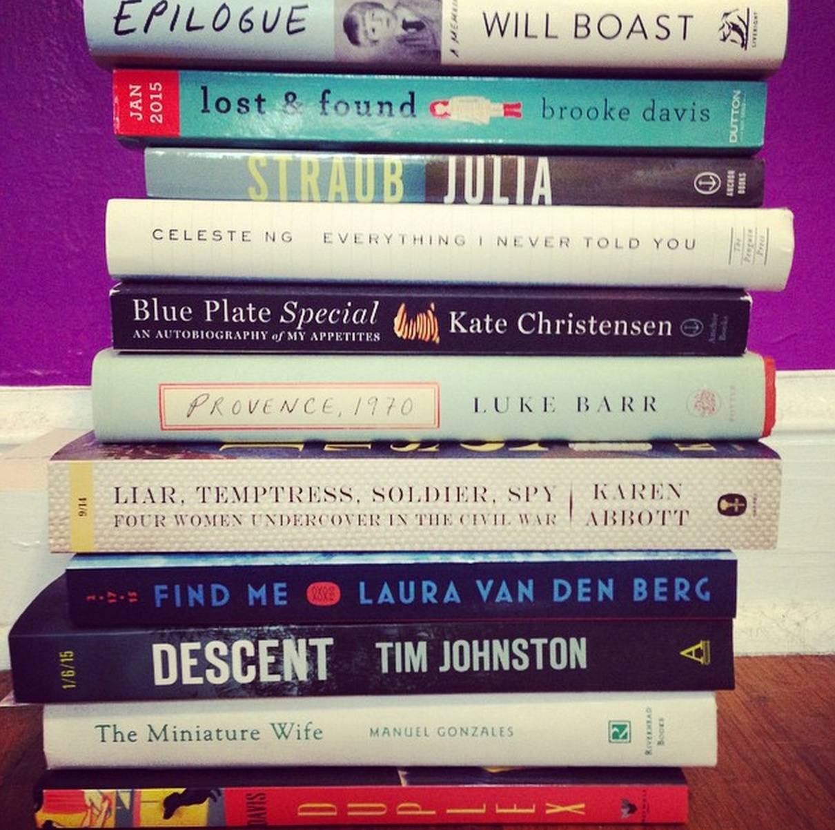 vacation book pile